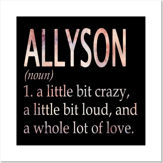 Allyson Girl Name Definition Wall Art by ThanhNga